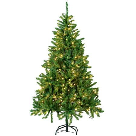 6ft Christmas Tree Artificial Pre-Lit Xmas Full Tree Lighted Party Decor 300