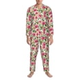 thumbnail image 3 of Balery Rose Flowers Pattern Pajama Sets for Men Long Sleeve 2 Piece Sleepwear Loungewear Sets Soft PJ's with Pockets Long Sleeve Comfy Pj Sets-Large, 3 of 7
