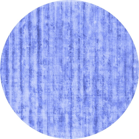 Ahgly Company Indoor Round Abstract Blue Contemporary Area Rugs, 5' Round