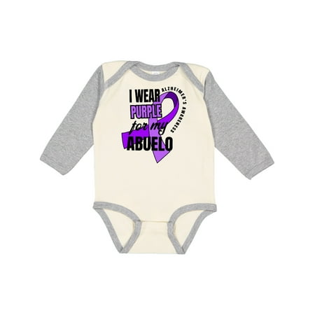 

Inktastic Alzheimer s Awareness I Wear Purple For My Abuelo Gift Baby Boy or Baby Girl Long Sleeve Bodysuit