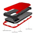 thumbnail image 2 of iPhone 12 Pro Case with Tempered Glass Screen Protector , Dteck Heavy Dual Layer Full Protection Rugged Shockproof Case Hard PC Protective Back Cover For Apple iPhone 12 Pro 6.1 inch, Red, 2 of 6