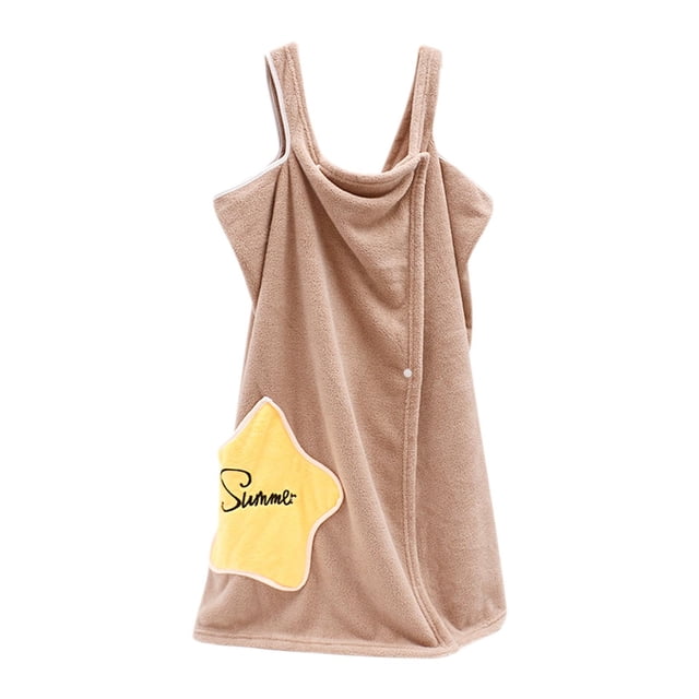 Short Coral Fleece Tube Top Albornoz Sling Variedad Usable Baño Falda Star Pocket Toalla de baño Wmkox8yii qwyer287