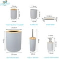 thumbnail image 5 of 6-Piece Bathroom Accessory Set for Modern Style Eco-Friendly Bamboo & Plastic Bath Ensemble, 5 of 5