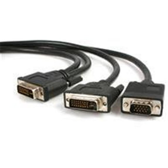 StarTech.com 6 ft. DVI-I Male to DVI-D Male to HD15 Male Video Splitter