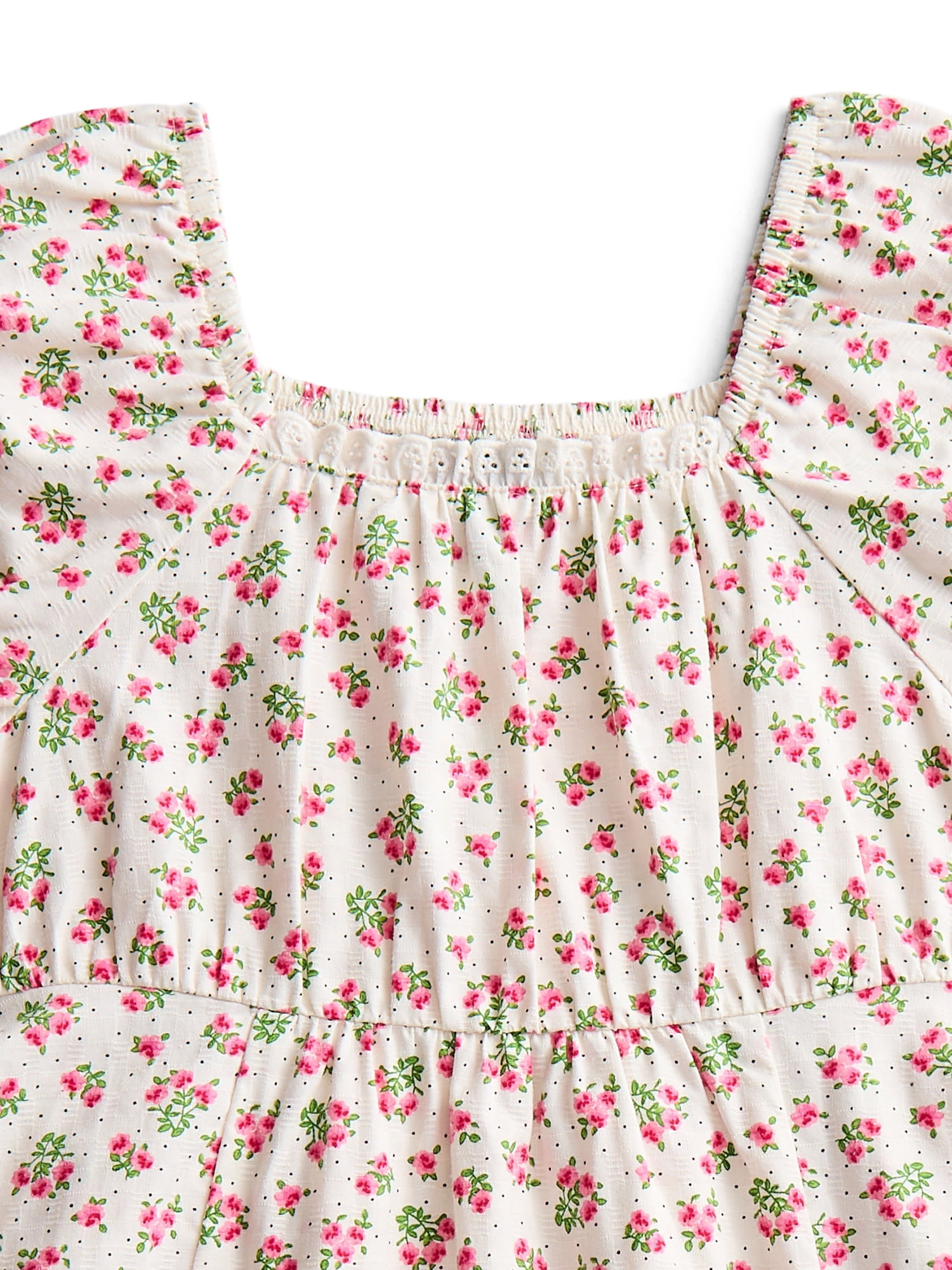 Parker Rose Girls Cotton Puff Sleeve Dress and Socks, Sizes 4-18