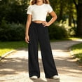 thumbnail image 3 of Txenfivo Girls Wide Leg Pants, Casual Pull-On Corduroy Elastic Waist Pants for Girls School and Everyday Wear, Sizes 5-16, 3 of 5