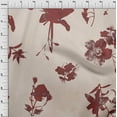 thumbnail image 4 of oneOone Viscose Jersey Brown Fabric Abstract-Uneven Floral Silhouette Pattern Sewing Material Print Fabric By The Yard 60 Inch Wide, 4 of 4