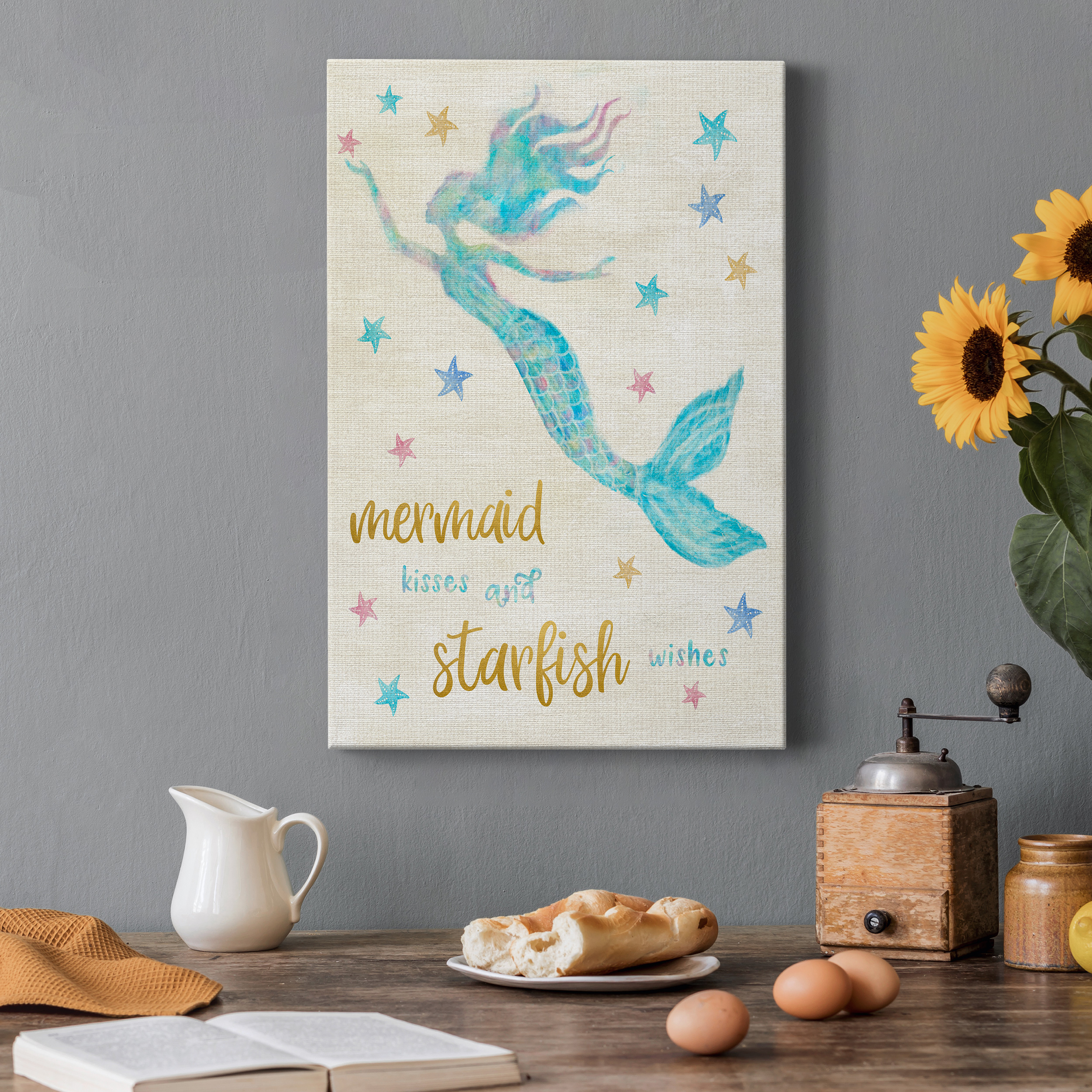 Mermaid Kisses Premium Gallery Wrapped Canvas - Ready to Hang - 8 x 12