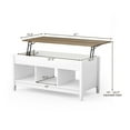 thumbnail image 5 of Lift Top Coffee Table with Storage, Adjustable Height Coffee Table with Hidden Compartment, Living Room Table with Shelves, White/Coffee/Brown/Black, 41"x19.5"x(19-24.5"), 5 of 9