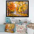 thumbnail image 3 of Designart 'Forest Full Of Fallen Leaves In Autumn Along River' Lake House Framed Art Print, 3 of 4