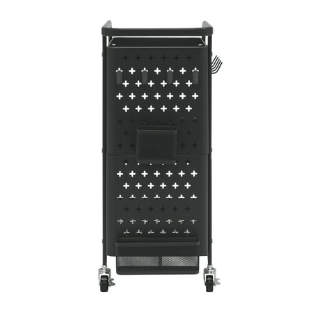 Studio Designs - Streamline 3-Tier Metal Multiuse Organizer Cart - Black