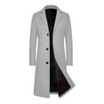 thumbnail image 7 of Fnooota Peacoats for Men, Single Breasted Lapel Collar Business Mid-length Mens Wool Coats Gray Size S-2XL, 7 of 7