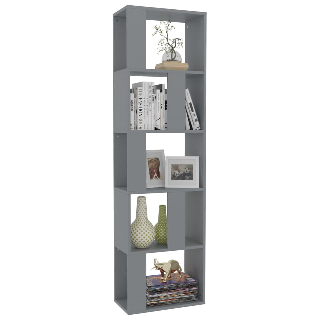 Kepooman Modern 5-Tier Vertical Corner Bookcase for Office Living Room Bedroom, 17.7" x 9.4" x 62.6", Grey Kepooman Modern 5-Tier Vertical Corner Bookcase for Office Living Room Bedroom, 17.7" x 9.4" x 62.6", Grey
