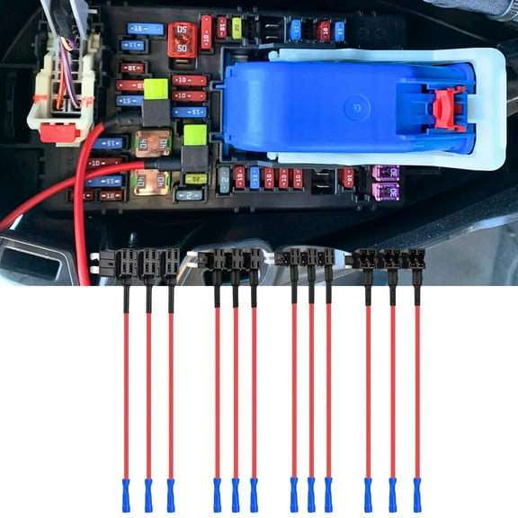 12Pcs 4 Types Fuse Tap, 12V Car Add a Circuit Fuse Tap Kit - Standard Mini Micro2 and Low Profile Mini Fuses Taps, ATO ATC ATM APM Fuses Adapter Jumper for Cars Trucks Boats