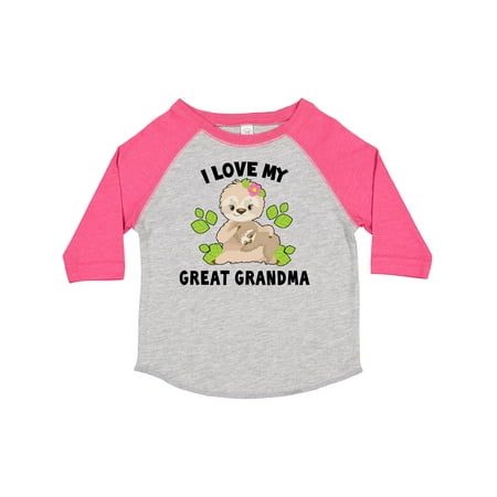 

Inktastic Cute Sloth I Love My Great Grandma with Green Leaves Boys or Girls Toddler T-Shirt