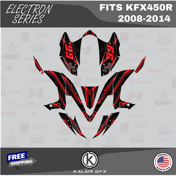 Kalair GFX Graphics Kit for Kawasaki ATV KFX 450R (2008-2014) Electron Series