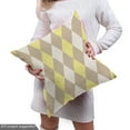 thumbnail image 5 of Abstract Fabric by the Yard Upholstery, Rhombus Shapes in Earth Tones Geometry Themed Pattern in Classic Design, Decorative Fabric for DIY and Home Accents, Warm Taupe and Yellow by Ambesonne, 5 of 5