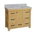 thumbnail image 3 of Tuscany 42" Bathroom Vanity with Driftwood Cabinet and Carrara Marble Top, 3 of 6