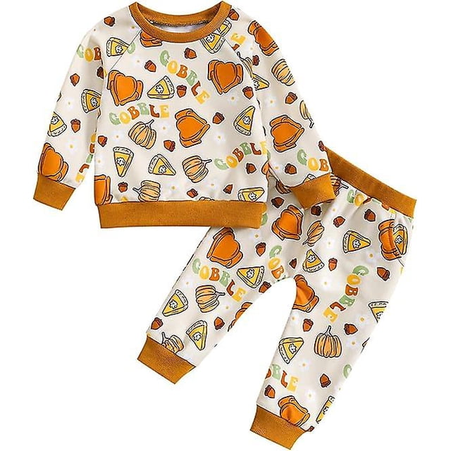 Toddler Baby Girls Halloween Clothes Kid Girl Cute Pumpkin Print Outfits Pullover Sweatshirts And Flare Trouser Setsize80cm)suggest Age: 6-12 Months