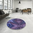 thumbnail image 4 of Ahgly Company Machine Washable Indoor Square Transitional Medium Slate Blue Area Rugs, 4' Square, 4 of 7