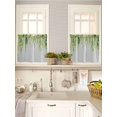 thumbnail image 5 of Sage Green 2 Panel Kitchen Curtains for Small Windows, Summer Botanical Leaves Watercolor Bathroom Tier Curtain, Short Window Treatment for Bedroom/Living Room 55"x36", 5 of 6