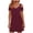 Wine, variant on QIUOMBBP Womens Summer Mini Dress Short Sleeve Cold Shoulder A Line Sundress Loose Casual Loungewear Dresses Green XXL