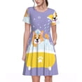 thumbnail image 1 of Easygdp Corgi Washing in Bathtub para Vestido Transpirable de Mujer, Vestido Suelto de Manga Corta con Pliegues y Bolsillos para el Verano, 1 of 6