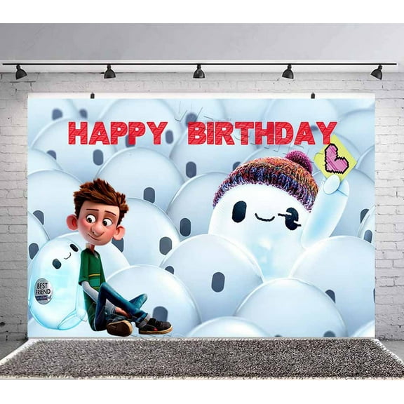 Ron's Gone Wrong Backdrop Banner Party Supplies Poster Movie Theme Background for Photography Kids Birthday Decorations