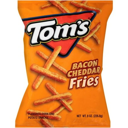 Tom's Baked Bacon Cheddar Fries Flavored Corn and Potato Snacks, 8 Oz.
