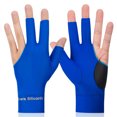 thumbnail image 1 of Guantes de billar Guantes de billar de 3 dedos Suministros de billar transpirables (azul izquierdo), 1 of 6