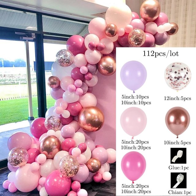 112 Uds. Decoraciones para fiesta de cumpleaños de niña, boda, tema de princesa, Baby Shower