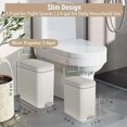 thumbnail image 2 of Small Trash Can with Lid, Slim Step Garbage Can 1.9 Gallon, Soft Close Wastebasket for Bathroom Office Bedroom Kitchen, Space Saving Design, 2 of 5