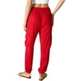 thumbnail image 3 of Black Label by C'est Toi Women's High Rise Cargo Woven Jogger Pants (Red, Large), 3 of 4