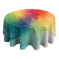 thumbnail image 4 of Colorful Tie Dye Ink Splash Pattern Round Tablecloth 60"x60",Wrinkle Wipeable Table Cloth for Kitchen Dining Room Picnic Patio Party, 4 of 6