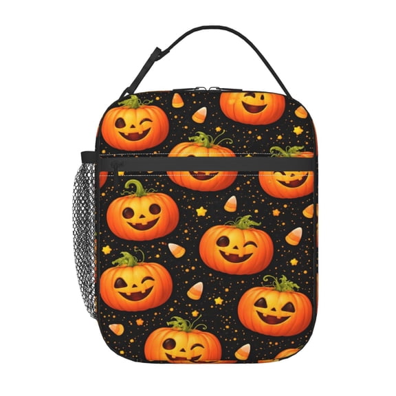 Halloween Pumpkin Lunch Bag Portable Thermal Lunch Box for Men and Women