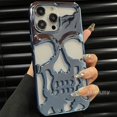 thumbnail image 1 of 3D Hollow Skull Callous Phone Case Para IPhone 13 14 12 11 Pro Max Lujo Chapado Acrílico A Prueba De Golpes Ghostface Cubierta, 1 of 4