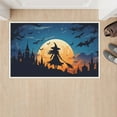 thumbnail image 3 of Halloween Entryway Doormat for House Garage Decoration - Starry Night Full Moon City Church Witch Flying Front Door Mat 19.7x31.5 Inches Broomstick Doormat, 3 of 5