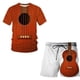 thumbnail image 3 of Conjunto de pantalones cortos de manga corta con estampado 3D y patrón de guitarra musical personalizado Conjunto holgado de 2 piezas para hombre, 3 of 5