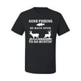 thumbnail image 2 of Wild Bobby, Gone Fishing Back Soon to Go Hunting, Men's Graphic Tees, Black, Small, 2 of 3