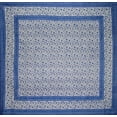 thumbnail image 2 of Rajasthan Block Print Tapestry Cotton Bedspread 106" x 106" Queen Blue, 2 of 2