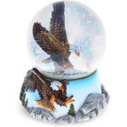CoTa Global Animal Glitter Snow Globe Glass Collectibles, Cool Land & Ocean Decor Wildlife Figurines Snow Globes Centerpiece, Nautical Water Globes For Home Decor & Shelf Decorations 65mm - Bald Eagle