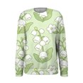 thumbnail image 3 of Kaondbfi Women's Lily of the Valley Flower Print Pullover Tops Fall Fashion Round Neck Loose Hoodless Sweatshirts for Women, 3 of 5