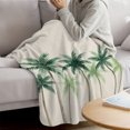 thumbnail image 6 of Flannel Throw Blanket for Couch Sofa Bed, Green Coastal Palms Soft Cozy Warm Fuzzy Blanket 40x50in, 6 of 9