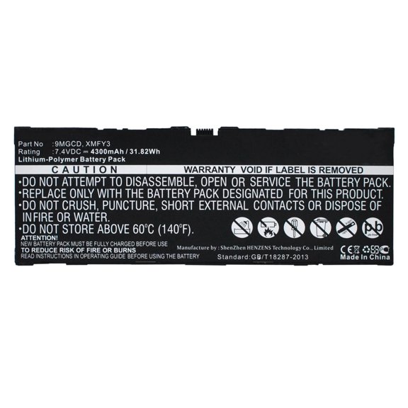 Batteries N Accessories BNA-WB-P5145 Tablets Battery - Li-Pol, 7.4V, 4300 mAh, Ultra High Capacity Battery - Replacement for Dell 9MGCD Battery