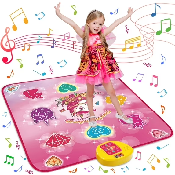 FruitLa Unicorn Dance Mat Toys for 3-12 Year Old Girls, 6 Game Modes Educational Musical Dance Pad,Christmas Birthday Gifts for Kids