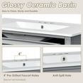 thumbnail image 4 of Euroco Freestanding Bathroom Vanity with Drawers and Cabinet Door Organizer, Modern Sink Cabinet, Easy Assembly, 4 of 6
