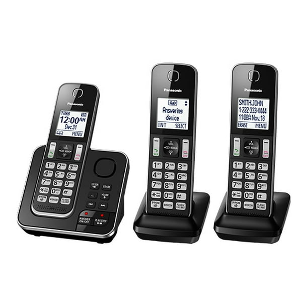 Paquet de 3 téléphones sans fil DECT 6.0 avec répondeur (KXTGD393B)