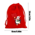thumbnail image 2 of Christmas Gift Bag, Drawstring Flannel Bag, Red Christmas Candy Packaging Bag with Snowman Pattern, 7.87x5.91 Inch Small Christmas Gift Bag, Soft Durable Cloth Material, 2 of 7