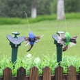 thumbnail image 4 of Ludlz Solar Powered Flying Feather Wing Fake Hummingbird Yard Garden Ornament Decor, Hummingbird Glow in Dark Metal Yard Art, Indoor Outdoor Lawn Pathway Patio Ornaments, 4 of 7