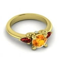 thumbnail image 3 of 2.50 Carat Round Cut Citrine & Garnet Gemstone Fany Three Stone Engagement Ring for Girls Solid 14K Yellow Gold Size 9 by Diamond-Capitals, 3 of 8